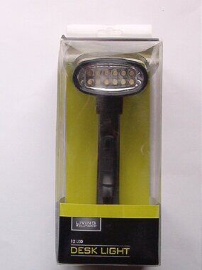 Living Solutions Battery-Operated 12 LED Desk Light, Black